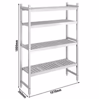 وحدة رفوف ألمنيوم - بداية - 1070x1800mm - عمق: 360 mm - 4 رفوف - الحمولة: 600 kg