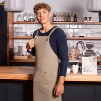 KARLOWSKY | Chef & Barista Bib Apron Urban Nature – Pebble Grey - 700x850 mm - Cross-back straps