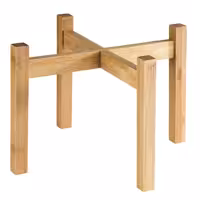 Açık Büfe Teşhir Standı - Bambu - Kahverengi - köşeli - 230x230x140mm