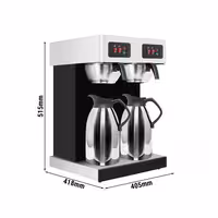 Commercial Twin Filter Coffee Machine - 2x 2.0L - 3.8 kW - with Manual Fill - incl. 2 Vacuum Jugs