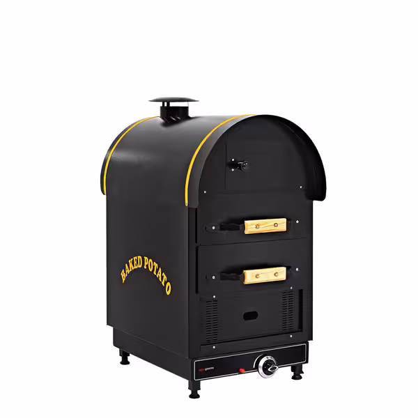 Gāzes Kartupeļu krāsns - manuāla vadība - 4,9 kW - 500x700 mm - Nerūsējošais tērauds - ar 2 atvilktnēm