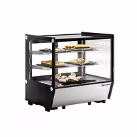 Countertop display fridge - 120L - 702mm - Double glazing - with 2 adjustable shelves - rear sliding glass doors