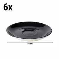 (6 adet) BART COLOUR CAFE - Cappuccino Fincan Tabağı - Ø155mm - Siyah