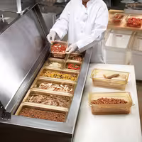 (6 szt.) CAMBRO | Pojemnik GN 1/6 H-PAN™ – wysokość: 100 mm – odporny na wysoką temperaturę – bursztynowy