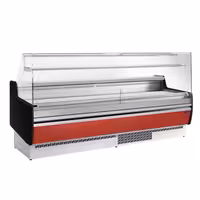 Serve Over Counter - 2560mm - with 4 doors - front panel red - capacity 282 litres