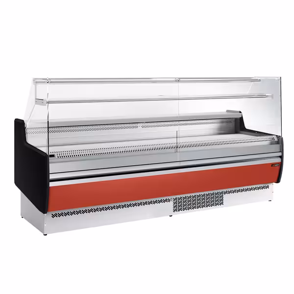 Serve Over Counter - 2560mm - with 4 doors - front panel red - capacity 282 litres