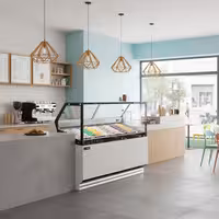Ice Cream Display Freezer | THEO - 1771mm - Ventilated cooling - with LED lighting - for 9 x 5 litres Napoli pans - White
