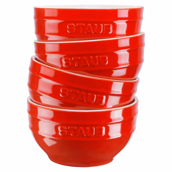 STAUB | CERAMIQUE - 4 parçalı kase seti - Ø 120mm - seramik - kiraz kırmızısı 