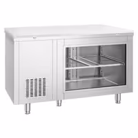 Hladni pult – 1400 x 700 mm – 2 vrata straga – s staklenom prednjom stranom – uključujući bijelu dasku za rezanje