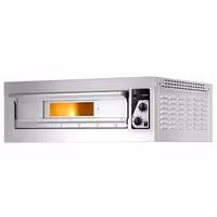 (2 pcs) Electric Deck Pizza Oven - Single Deck - Refractory Stone Deck - 4+4 - Ø 33cm (13") - up to 400°C - Mechanical Controls
