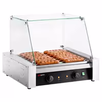 Commercial Hot Dog Roller Grill - 11 Rollers - with Glass Cover