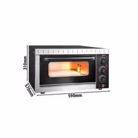 Electric Deck Pizza Oven - Single Deck - 4 - Ø 20cm (8") - 230V Single Phase - Mechanical Controls - Black - up to 350°C