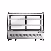 Countertop display fridge - 160L - 874mm - Double glazing - with 2 shelves - rear sliding glass doors