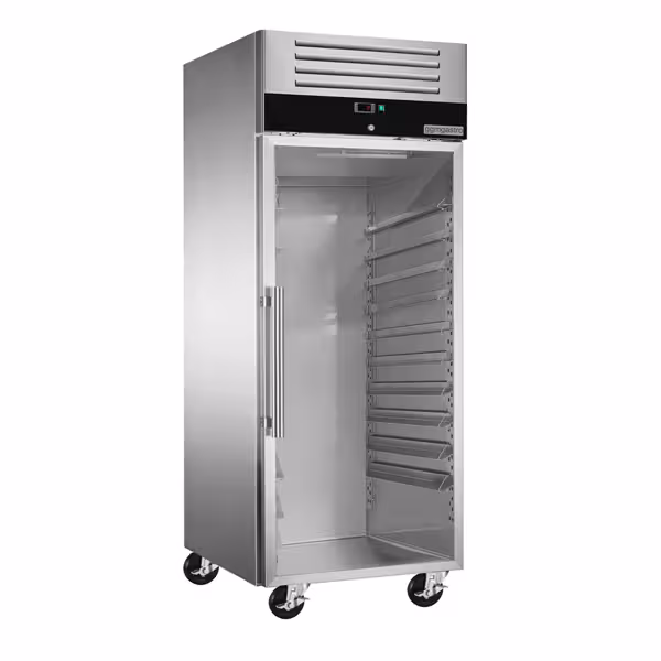 Szafa chłodnicza piekarnicza PREMIUM – stal nierdzewna – EN 600 x 800 – 800 L – z 1 drzwiami szklanymi