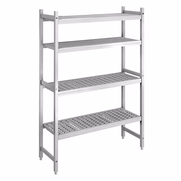 وحدة رفوف ألمنيوم - بداية - 1066x1685mm - عمق: 360 mm - 4 رفوف - الحمولة: 450 kg
