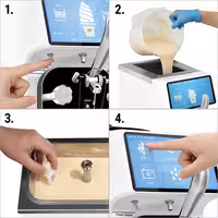 Commercial Soft Serve Ice Cream Machine - 16L/h - 1.15kW - Touchscreen - Countertop - Pre-Cooling