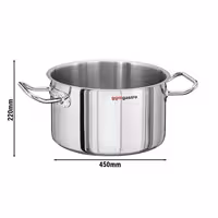 Hrnec na maso - Nerezová ocel - 35 L - Ø 450 mm - Výška: 220 mm - Vhodné pro indukci