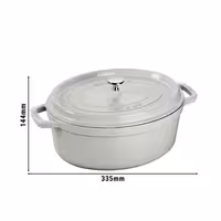 STAUB | Cocotte Oval Enamelled Cast Iron Casserole Dish – 270 mm Oval – White Truffle