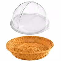 Bread Basket - with Rolltop Cover - round