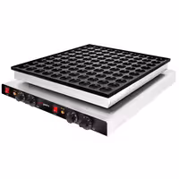 Commercial Waffle Maker - Single - Manual - 3kW - Shape: Poffertjes - for 100 pieces - plates with Teflon coating