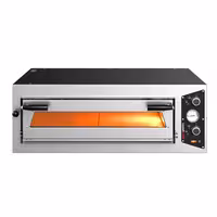 Electric Deck Pizza Oven - Single Deck - Refractory Stone Deck - 4 x Ø 30cm (12") - 3 Phase - Mechanical Controls - up to 450°C