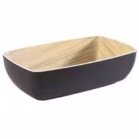 (6 adet) Gastronorm Küvet GN 1/4 - Melamin - FRIDA - 1,8L - 265x162mm - Derinlik:75mm - Siyah/Bej
