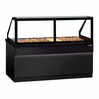Šildoma vitrina TORONTO - 2 100 mm - juoda priekinė dalis - skirta 6x GN 1/1 - juodas granito stalviršis