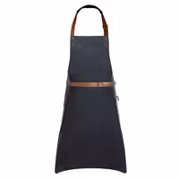 (6 pieces) KARLOWSKY | Professional Leather Bib Apron – Black - 600×820 mm