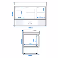 Commercial Pizza Prep Counter - Granite Top PREMIUM - 1400x700mm - with 1 doors & 4 drawers