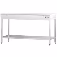طاولة عمل ستانلس ستيل PREMIUM - 1800x700mm - مع رف سفلي - شامل لوح تقطيع أبيض