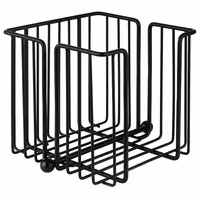 (6 adet) Peçetelik - URBAN - Metal - yaklaşık 120 kokteyl peçetesi - 190x190x180mm - Siyah - ağırlık çubuğu dahil