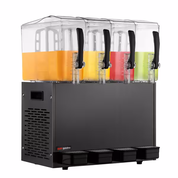 Soğuk İçecek Dispenseri - Karıştırıcılı 4 polikarbon hazne - 4x10L - 500W - Siyah