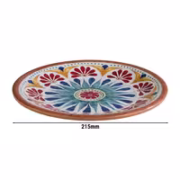 (6 adet) ARABESQUE - Düz Tabak - Melamin, Ø215mm, Terrakotta / Mavi