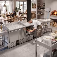 Pizzakylbänk PREMIUM - 2300x700 mm - 5 dörrar