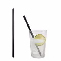 (50 adet) Cam Pipet - 200mm - ø 8mm - düz - Siyah Mat - dahil 1 Naylon Temizlik Fırçası