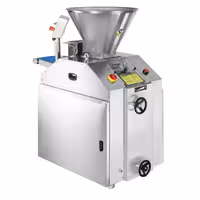 Stroj za dijeljenje tijesta - Snaga: 1,5 kW - Raspon težine porcija: ~100–600 g - Kapacitet spremnika: 60 kg - Produktivnost: 2.000 kom/h