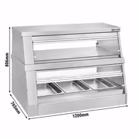 Grijani izložbeni ormar – 1200 mm – 3,5 kW – za 3 GN 1/1 – 2 police – pojedinačno upravljane