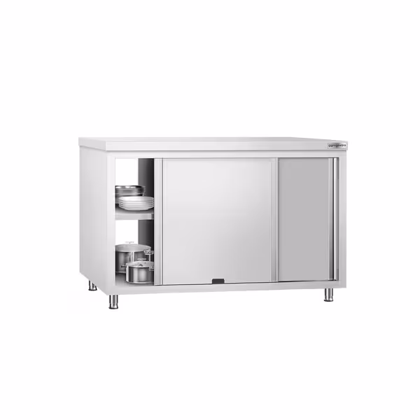 خزانة قاعدية ستانلس ستيل KOPENHAGEN PREMIUM - 1400x600mm - فتحة تمرير