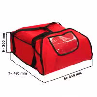 Pizzabag / Isoliertasche - für 5 Pizzakartons 43x43cm - Rot