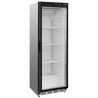 GASTRO-COOL | Hladnjak sa staklenim vratima nehrđajući čelik (inox) PREMIUM - 400 l - od +2 °C do +8 °C - s 1 staklena vrata - statičko hlađenje s umluft ventilatorom, automatsko odmrzavanje