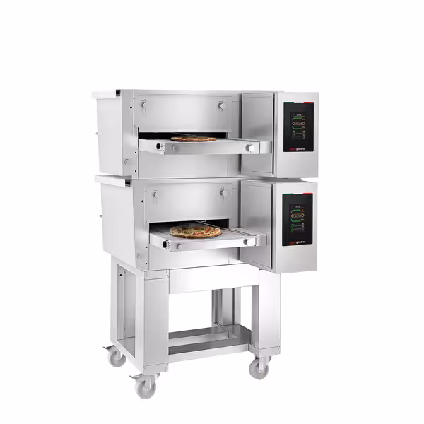 (2 Units) Commercial Electric Conveyor Oven – 980 x 1300 mm – Touch Control – 400 mm Belt Width – incl. Stand