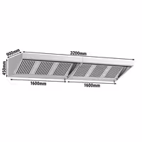 Profesionalna zidna napa - 3200 mm - labirintni filter i rasvjeta