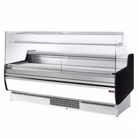 Serve Over Counter - 1935mm - with 1 shelf - front panel white - glass front and sides - capacity 213 litres