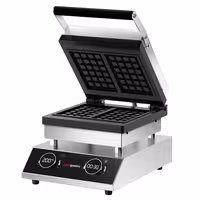 Commercial Waffle Maker - Single - Digital - 1.6kW - Shape: Brussels - plates with Teflon coating