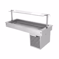Ugradno rashladno korito - 1460 mm - od +2 do +8 °C - 4x GN 1/1 - 390 W - sa zaštitnim staklom