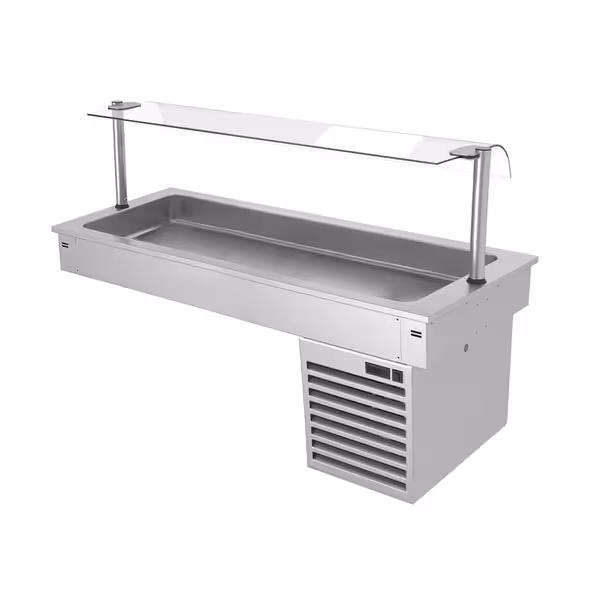 Ugradno rashladno korito - 1460 mm - od +2 do +8 °C - 4x GN 1/1 - 390 W - sa zaštitnim staklom