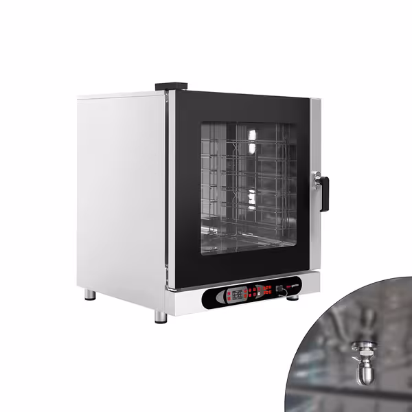 Commercial Electric Combi Oven - Digital Controls - 6x GN 1/1 or 6x EN 600x400 - incl. Automatic washing system, Wi‑Fi & USB, Humidity control