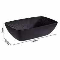(6 adet) Gastronorm Küvet GN 1/4 - Melamin - NERO - 1,5L - 265x162mm - Derinlik:75mm - GN Derinlik:75mm - Siyah