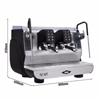 WEGA | NOVA - Siebträgermaschine - 2 Gruppig - 3,95 kW - mit 2 Milchaufschäumern & Heißwasser - Touch - Schwarz
