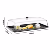 Tray with Dome Cover - GN 1/1 - Polycarbonate - 500x325mm - Height: 170mm - incl. GN 1/1 tray